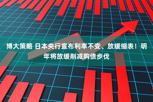 博大策略 日本央行宣布利率不变、放缓缩表！明年将放缓削减购债步伐