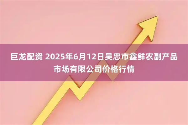 巨龙配资 2025年6月12日吴忠市鑫鲜农副产品市场有限公司价格行情