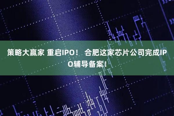 策略大赢家 重启IPO！ 合肥这家芯片公司完成IPO辅导备案！